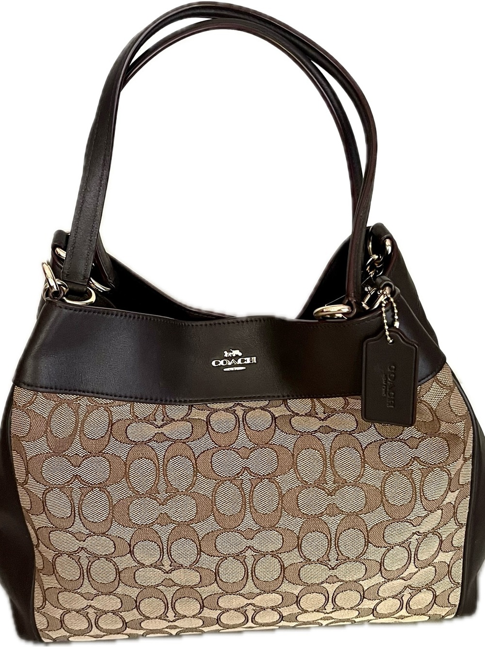 Coach Lexy Signature Jacquard & Leather Shoulder Bag - Picture 8 of 10